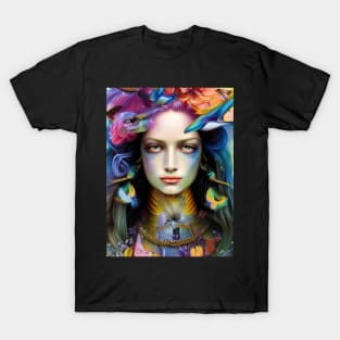 Hecate Goddess of Magic and Witchcraft by Ziola Rosa Pretty Flowers Spellbinding Girl Pagan Witch T-Shirt